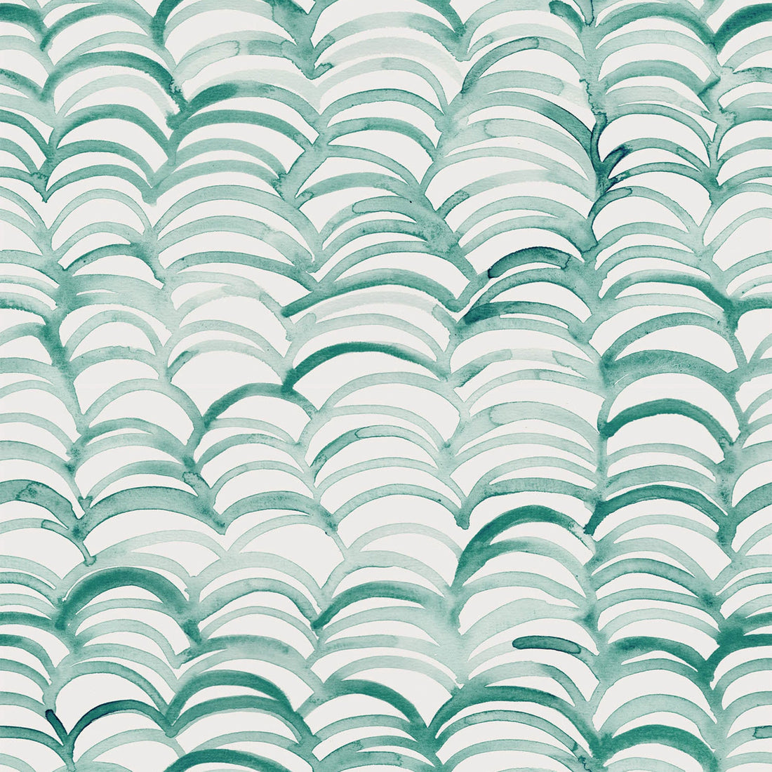 Clarence Wallpaper in Green and White Bohemian Modern
