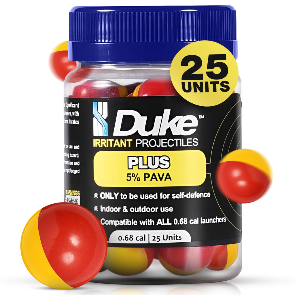 Duke Plus 68 Caliber Self Defense Balls - Non Lethal 68 Cal Ammo Pepper Spray Paintballs Pepper Spray Ammo Defense Spray Projectile Pepperspray Rounds Pepper Gas Spray Rounds - 25 Count - 5% PAVA