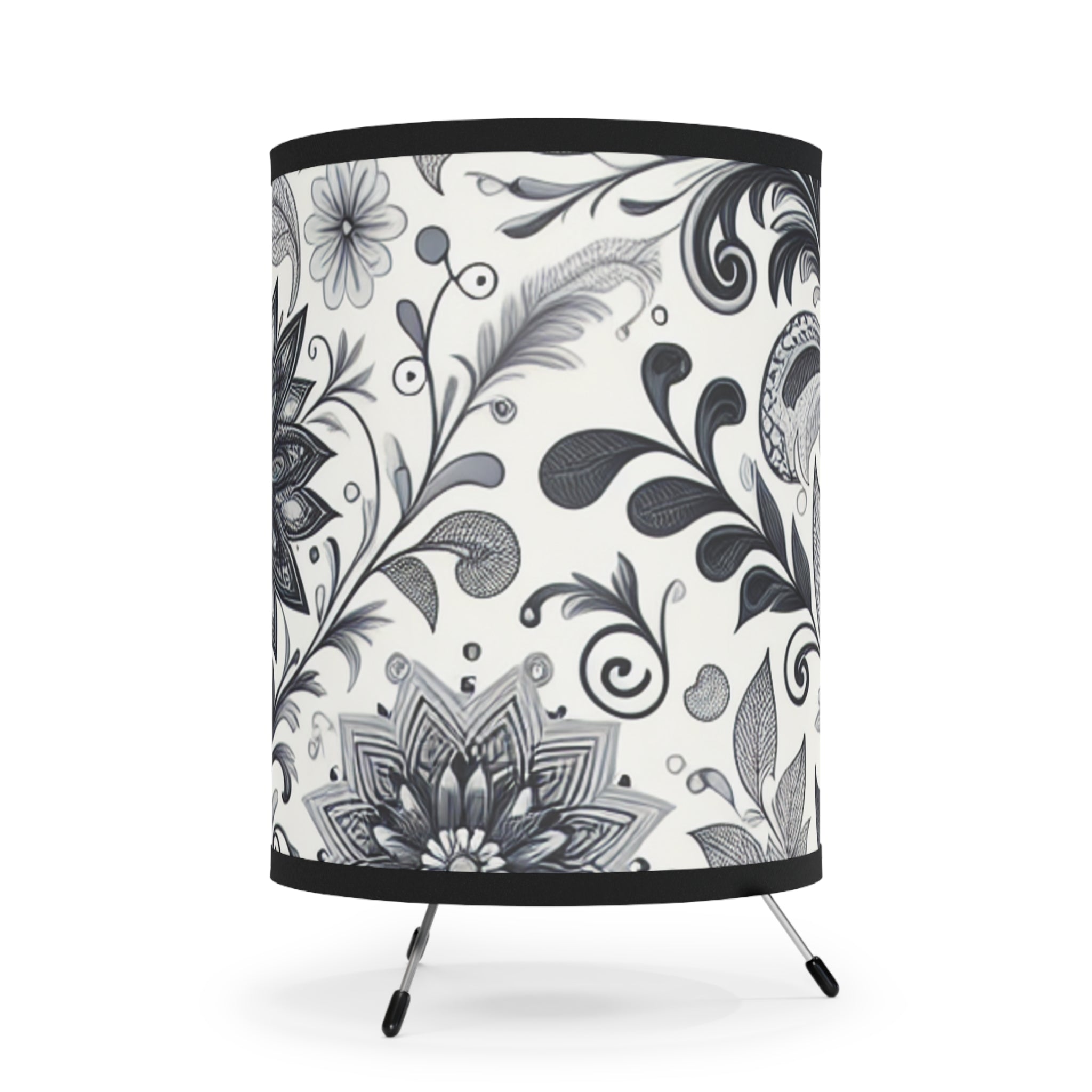 Floral Tripod Floor Lamp for Modern Living Room Decor