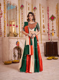 Monjolika Fashion Colorful Viscose Cotton Navratri Chaniya Choli With Kutchi Patch & Mirror Work