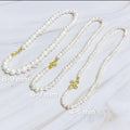Clover Clasp Genuine Pearl Necklace