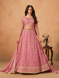 Pink Organza Embroidered Trendy Lehenga Choli