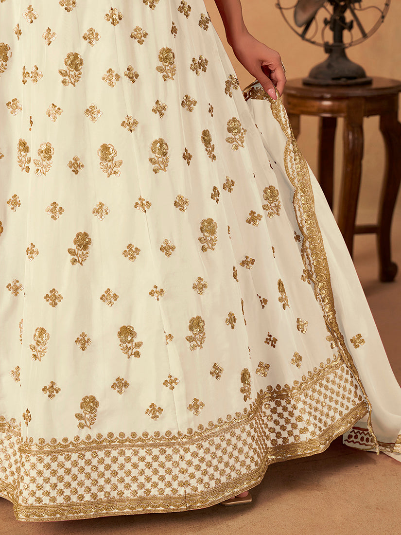 White Organza Embroidered Trendy Lehenga Choli Set