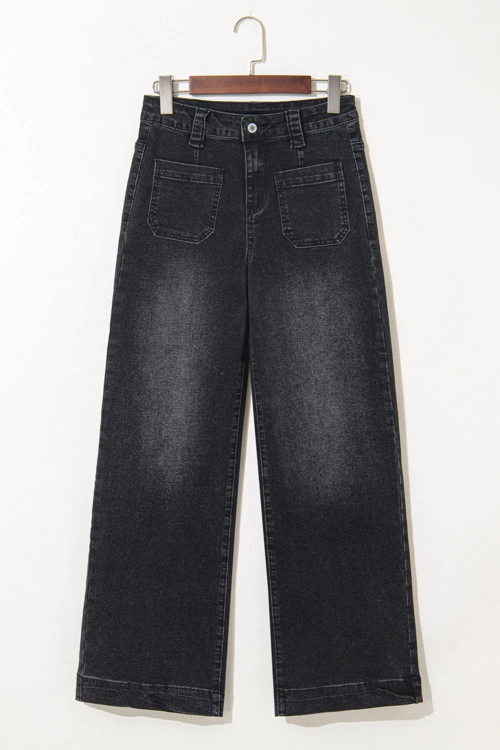Wide Leg Pocketed High Waist Jeans