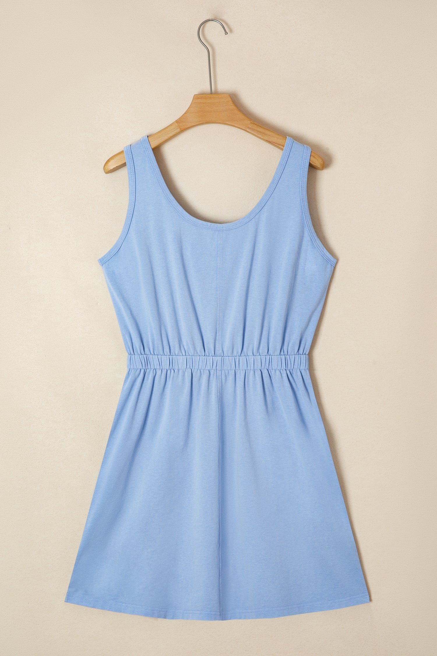 Mineral Wash Elastic Waist Cotton Tank Dress
