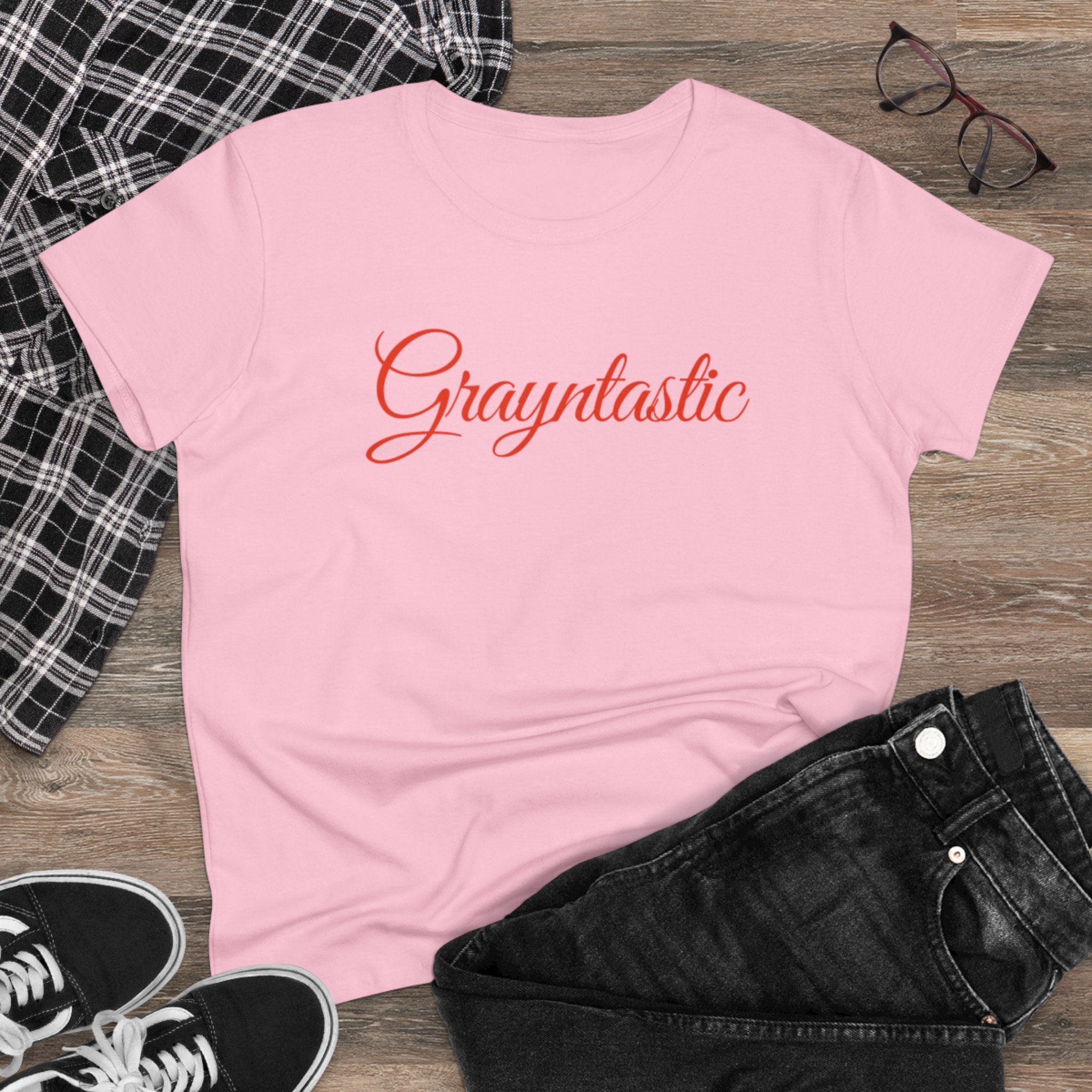 Women's Midweight Cotton T-Shirt - Casual Minimalist Crew
