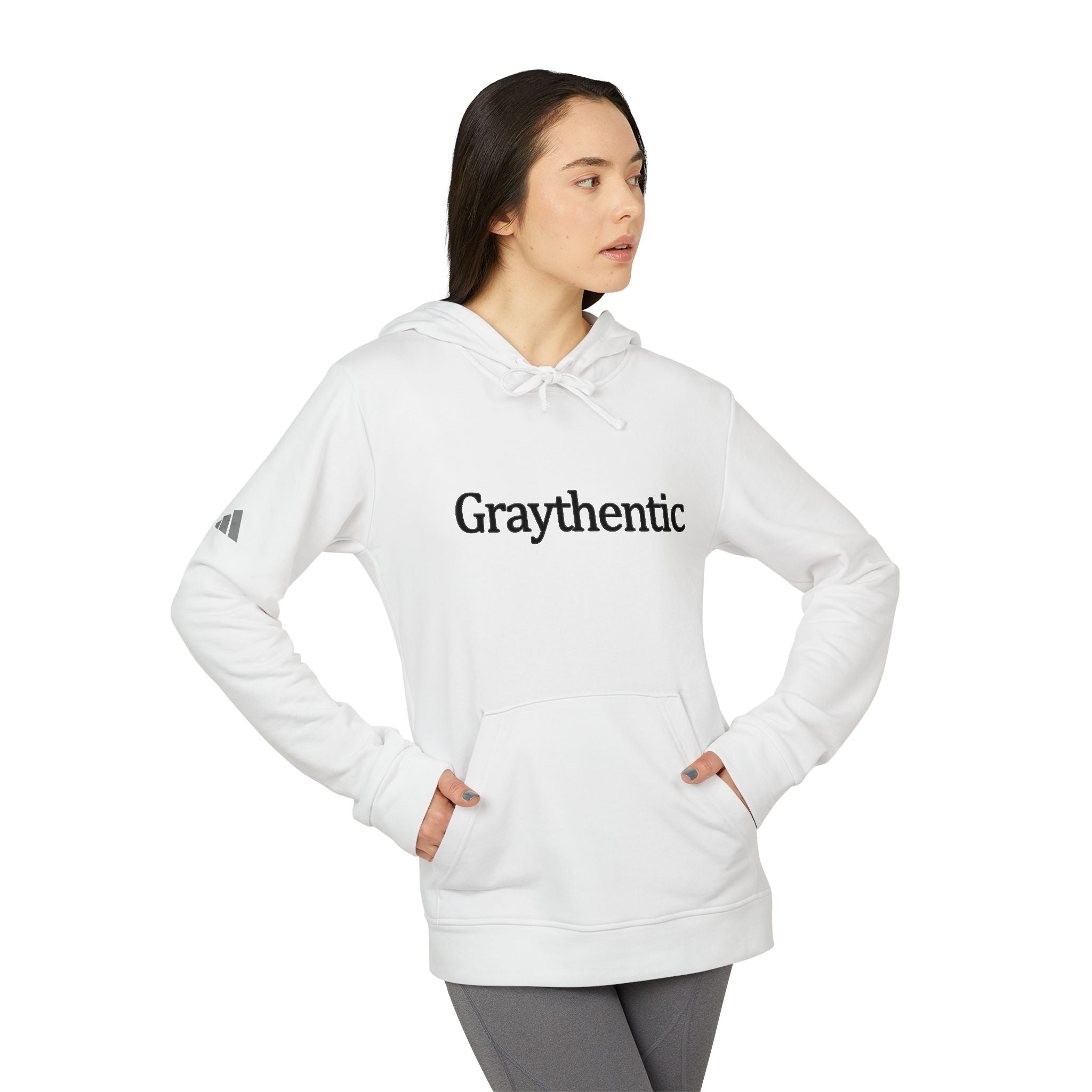 Unisex Fleece Pullover Hoodie in Red, Dark-Gray and White