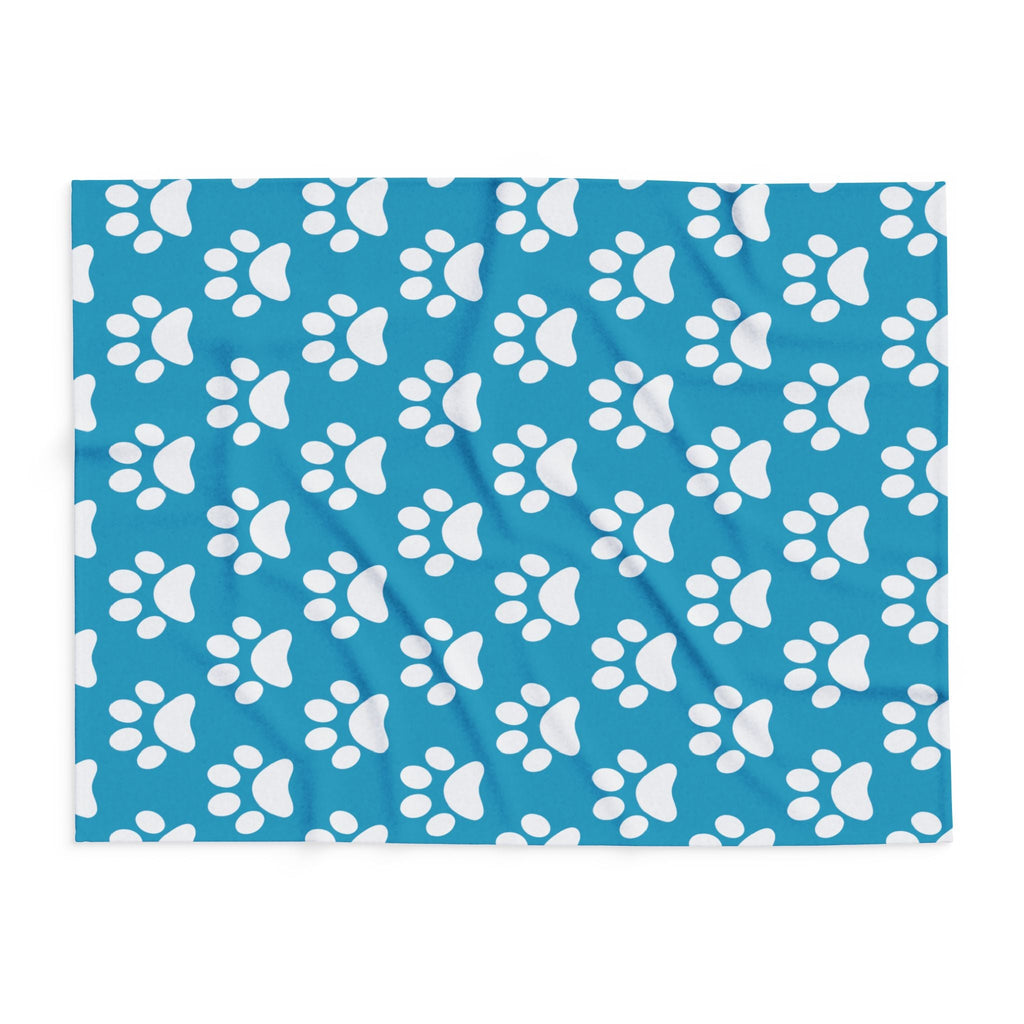 Cozy Paw Print Arctic Human Fleece Blanket