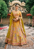 Monjolika Fashion Mustard Silk Bridal With Sequins And Moti Work Lehenga
