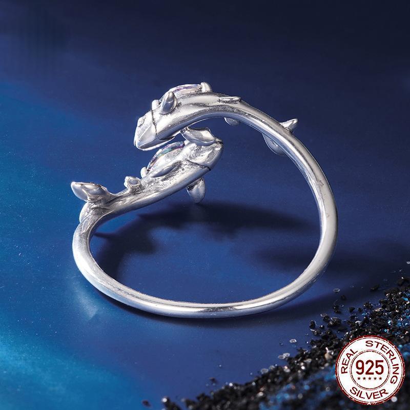 Sterling Silver Fashionable Adjustable Pisces Ring