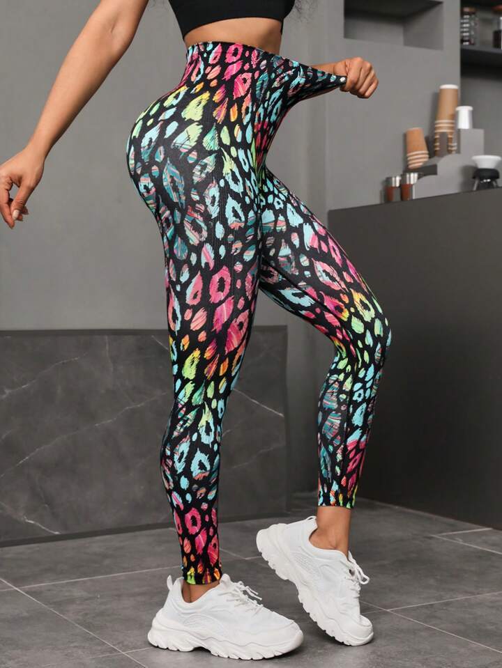 Animal Print Seamless High-Waist Hip-Lift Yoga Leggings