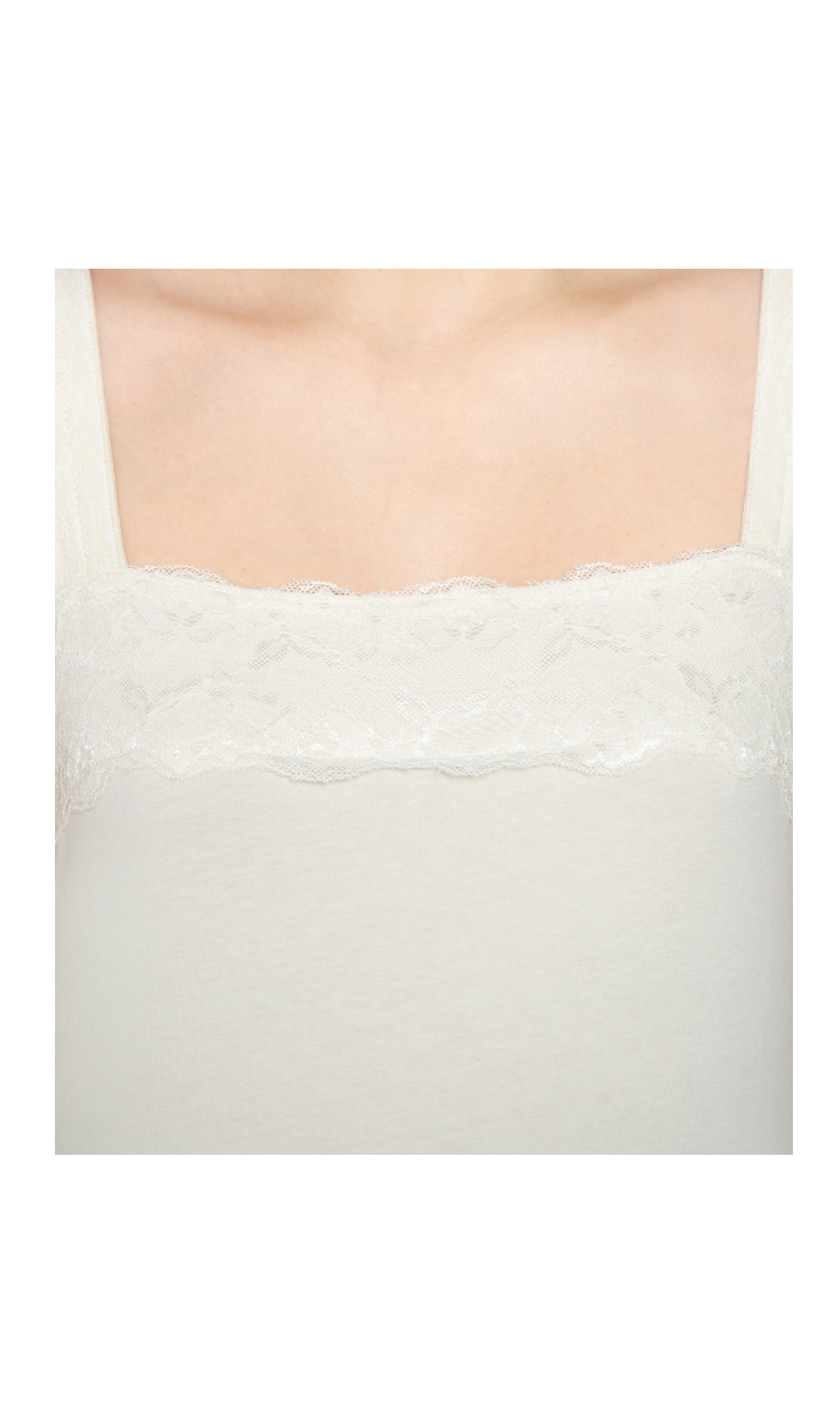 Women's Lace Trim Sleeveless Cotton Blend Tank Top