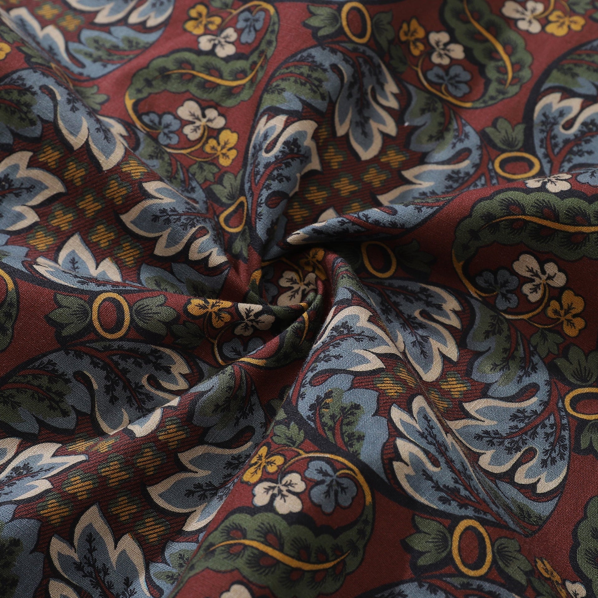 Vintage Hawaiian Camp Collar Shirt with Lotus Leaf Print