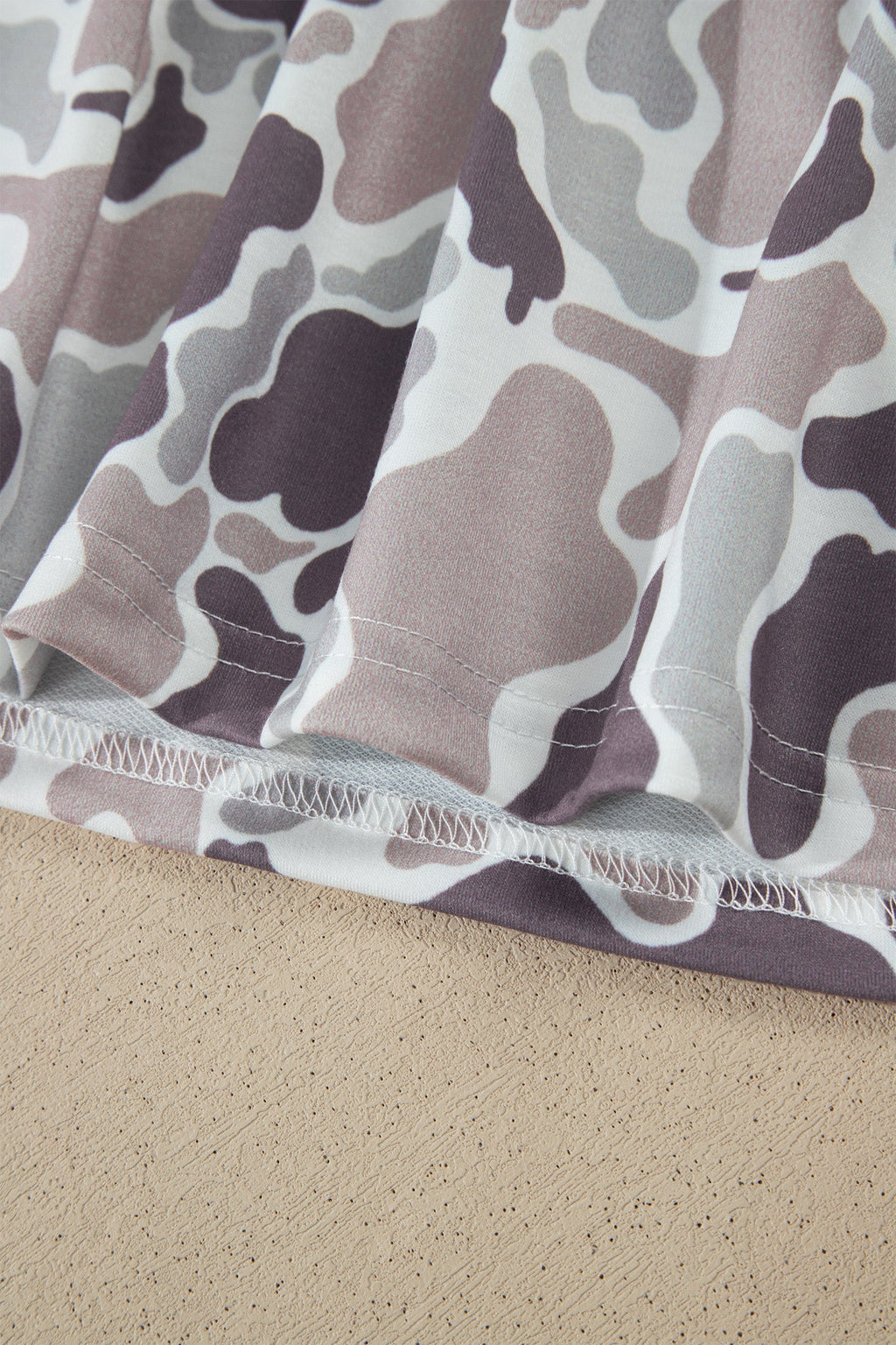 Women's Abstract Camo Drawstring Mini Skort in Grey and Taupe