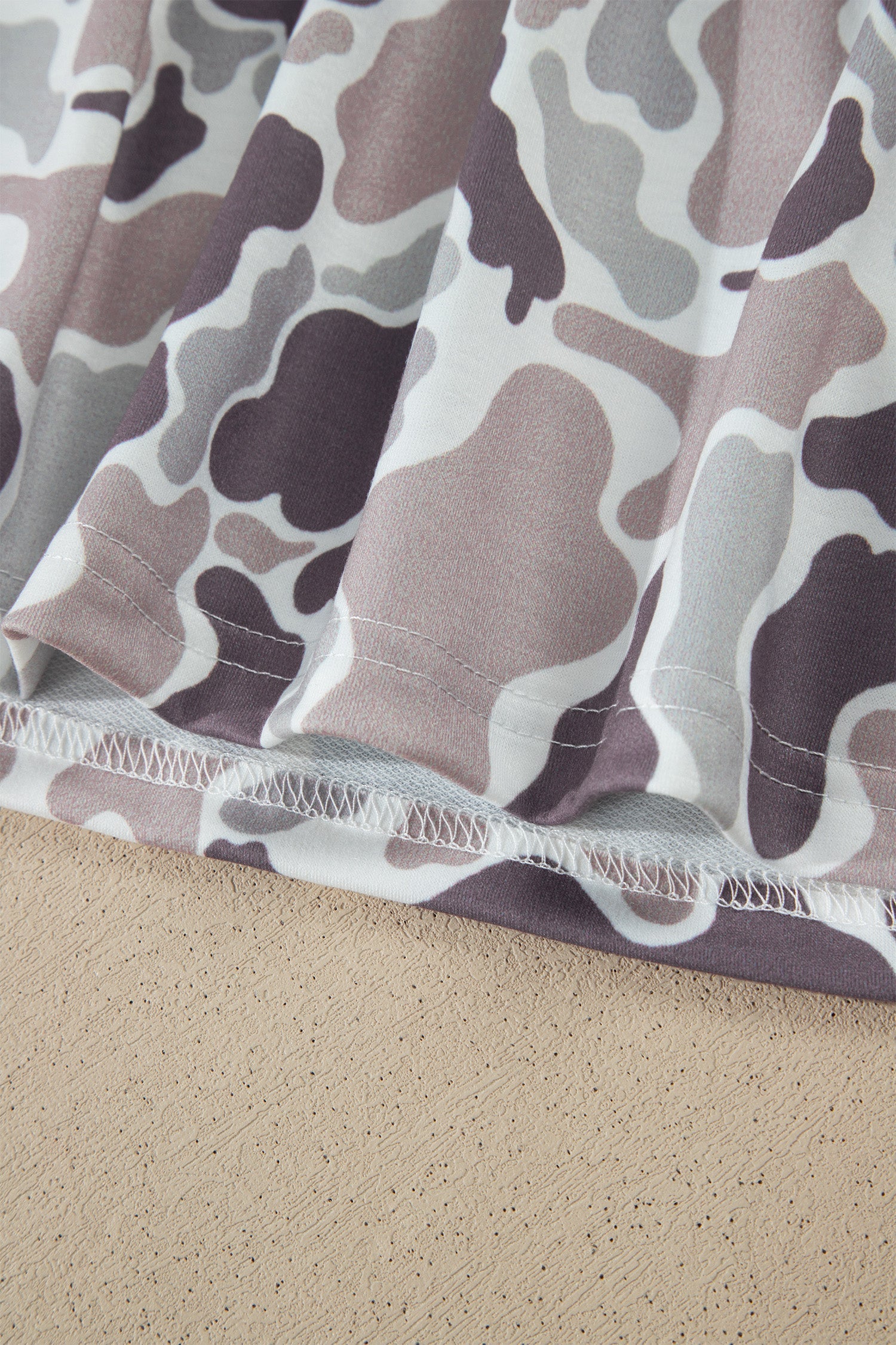 Women's Abstract Camo Drawstring Mini Skort in Grey and Taupe