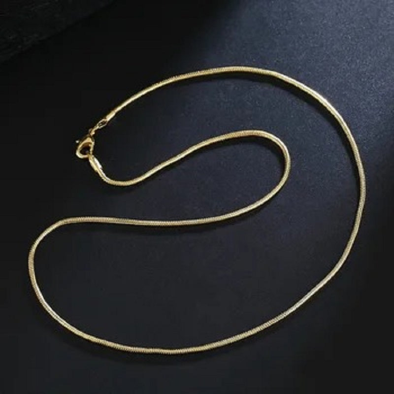 Snake Bone Copper Plating Yellow Gold Snake Chain Necklace
