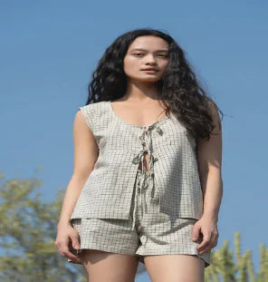 Women's Beach Two-Piece Set with Shorts and Top (One Set)