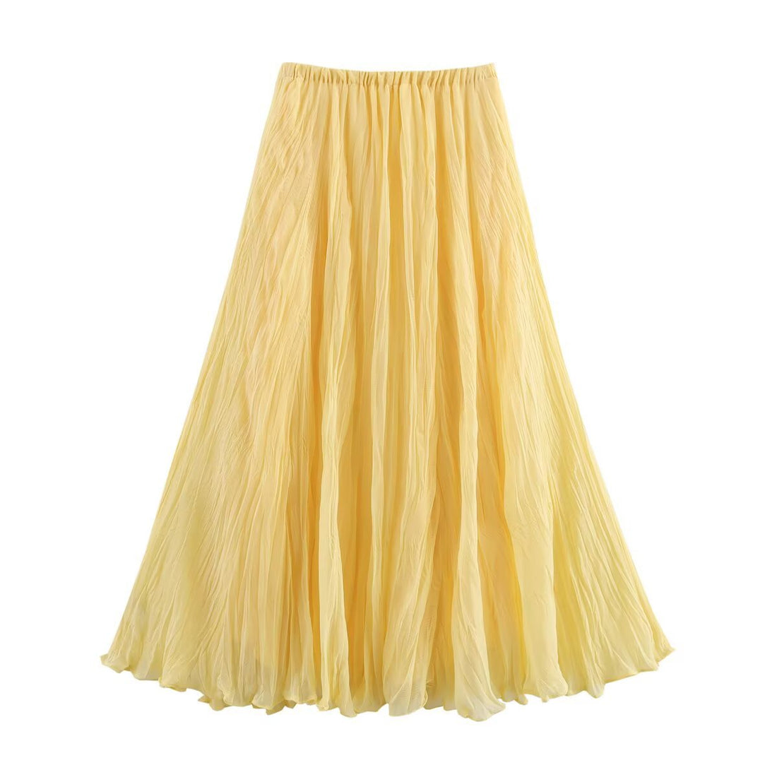 Harajuku Pleated Elastic Waist Long Skirt for Women - Sunflower, Pink - Image 3