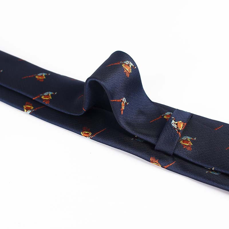 Vibrant Jacquard Bird Pattern Necktie - Multi-Color Design - Image 4