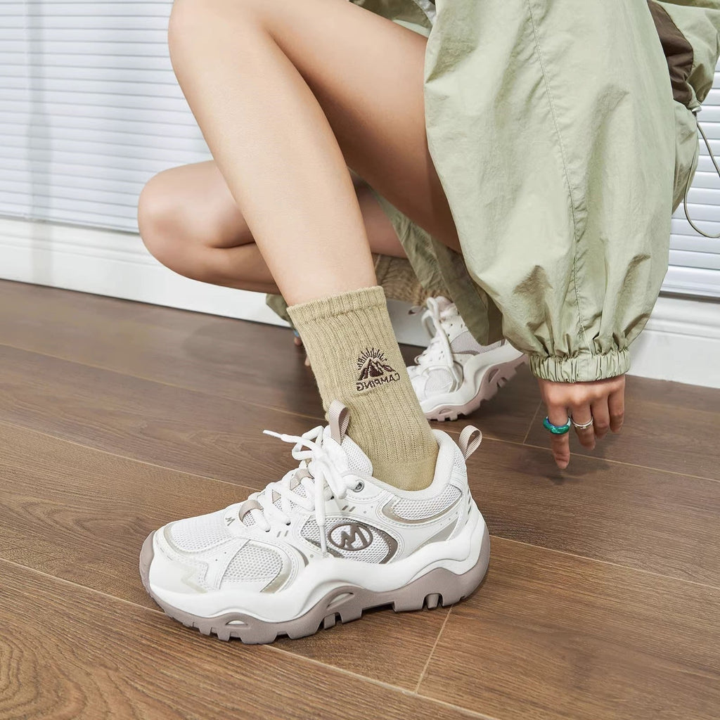 Women's Lightweight Chunky Sole Sneakers - Breathable Athletic Shoes - Image 5