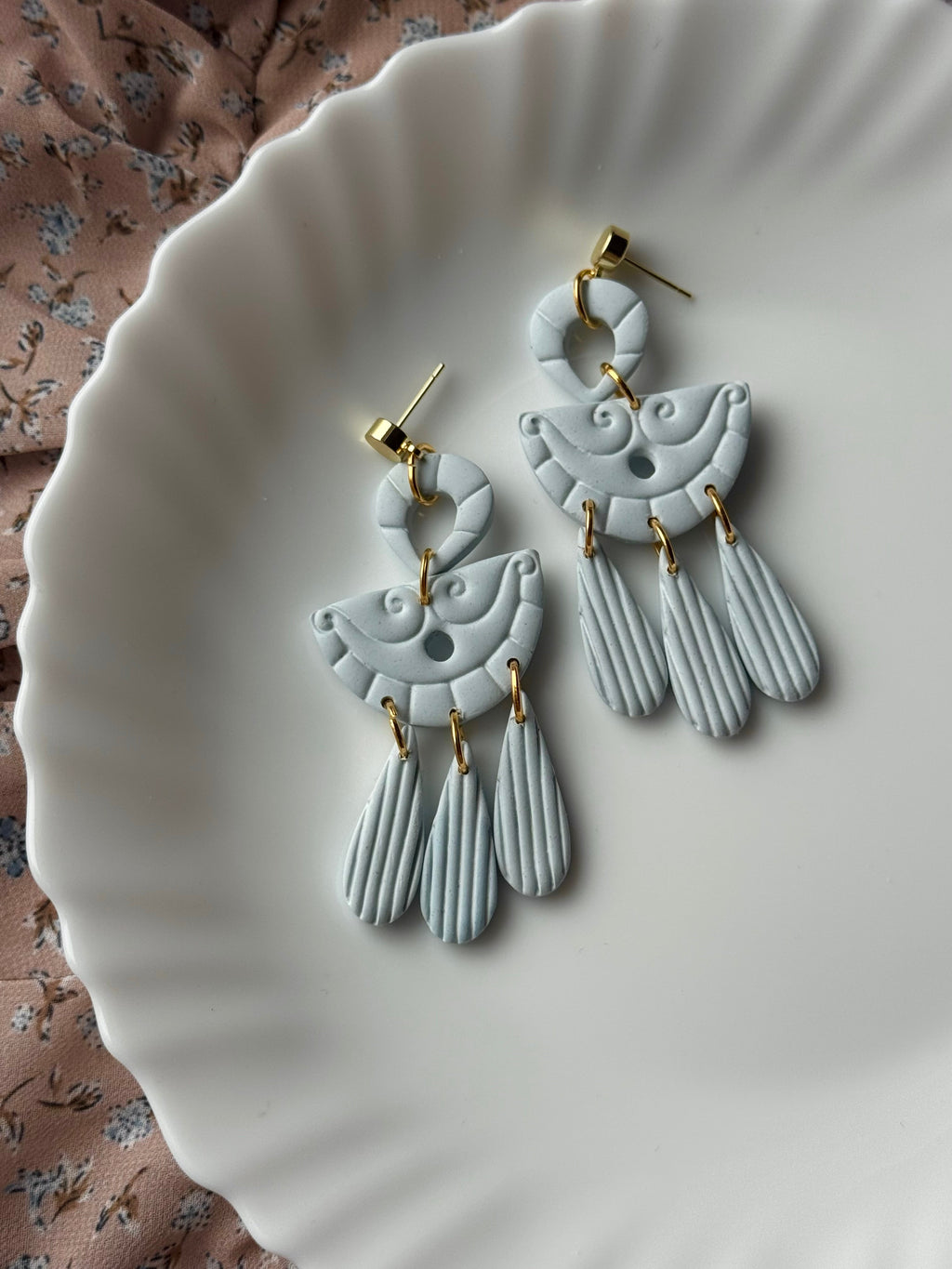 Unique Handcrafted Earrings in Dusty Blue