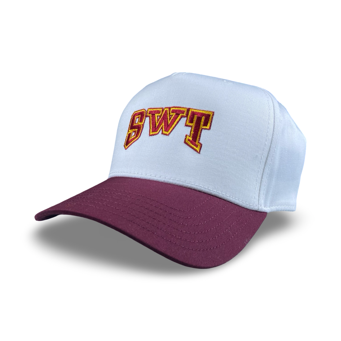 SWT Trucker Hat Maroon and White Southwest Texas State Legacy