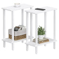 TUTOTAK Small Side Table Narrow End Table Set of 2 Skinny Sofa Table Slim Nightstand Couch Table Living Room Bed Room White TB01BW0622