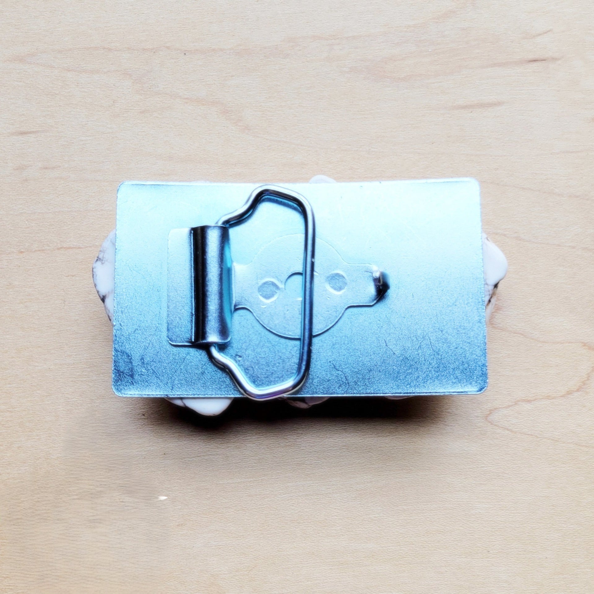 White Turquoise Slab Belt Buckle - Statement