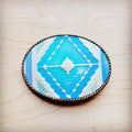 **Rope Edge Pastel Navajo Leather Belt Buckle 907h