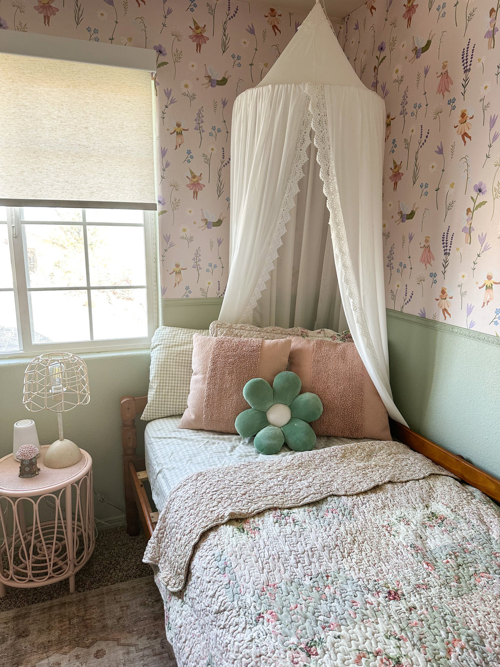 Iridessa Floral Removable Wallpaper in Pink, Lavender & Green