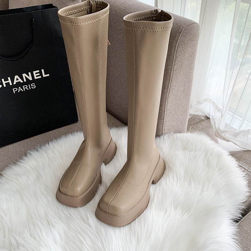 Women's Harajuku Style Chunky Platform Knee-High Boots - Image 10