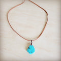 Genuine Turquoise Slab Pendant on Adjustable Leather Cord - Image 10