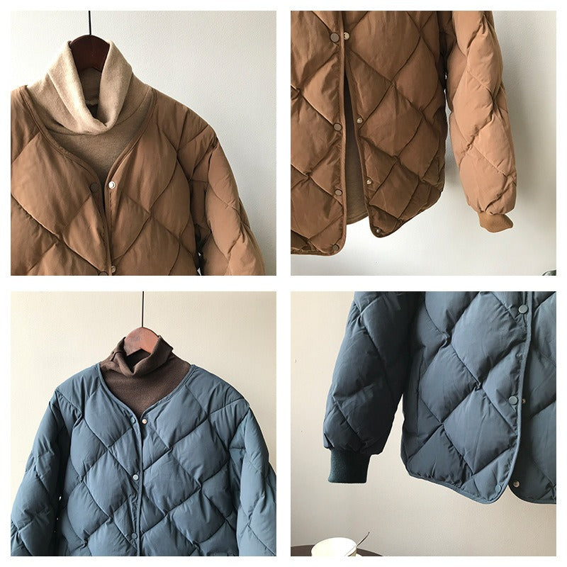 Women's Harajuku Style Quilted Puffer Jacket Warm Cotton - Image 7