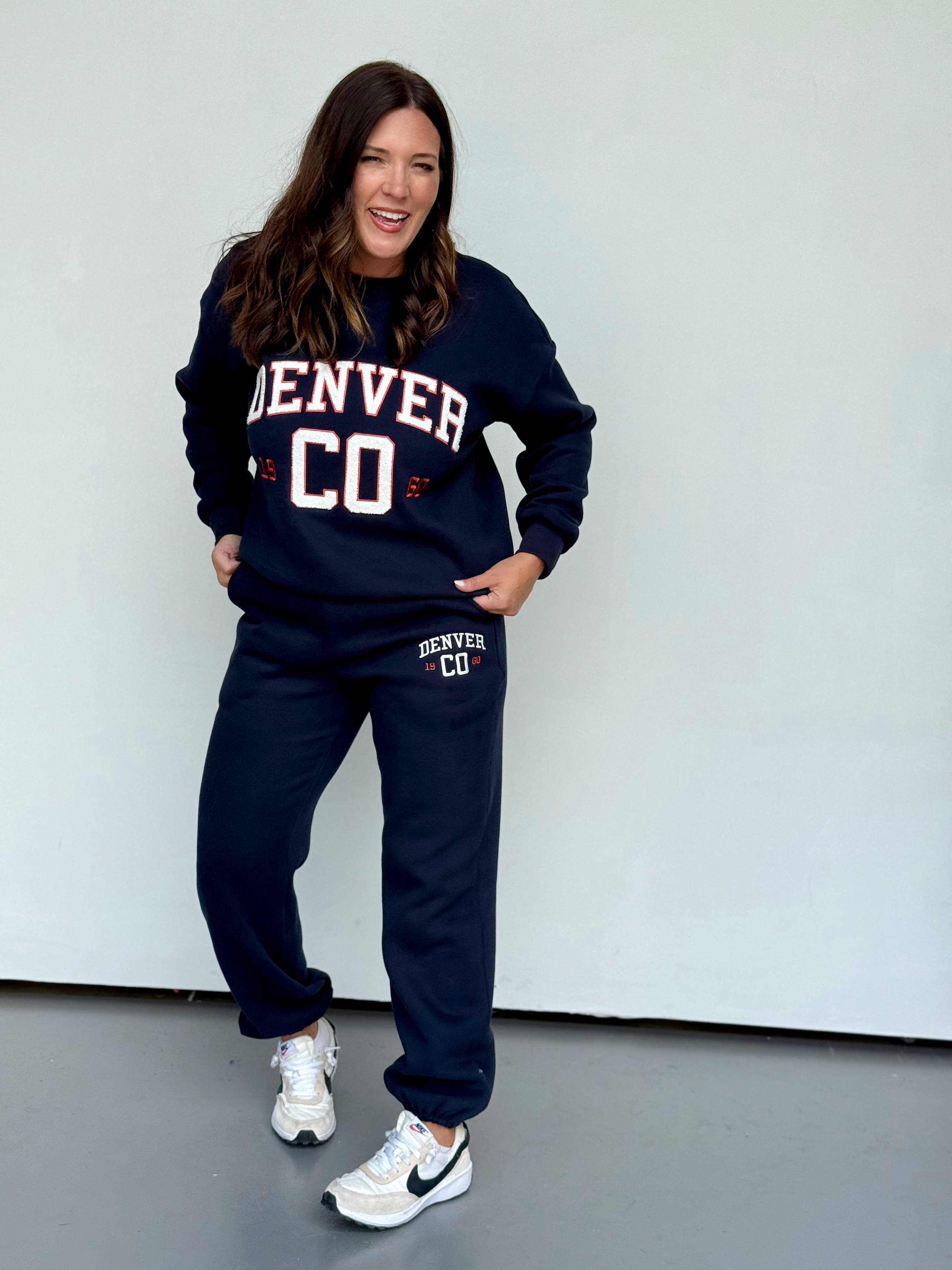 Denver Jogger Sweatpants Women's Relaxed Fit Navy Loungewear