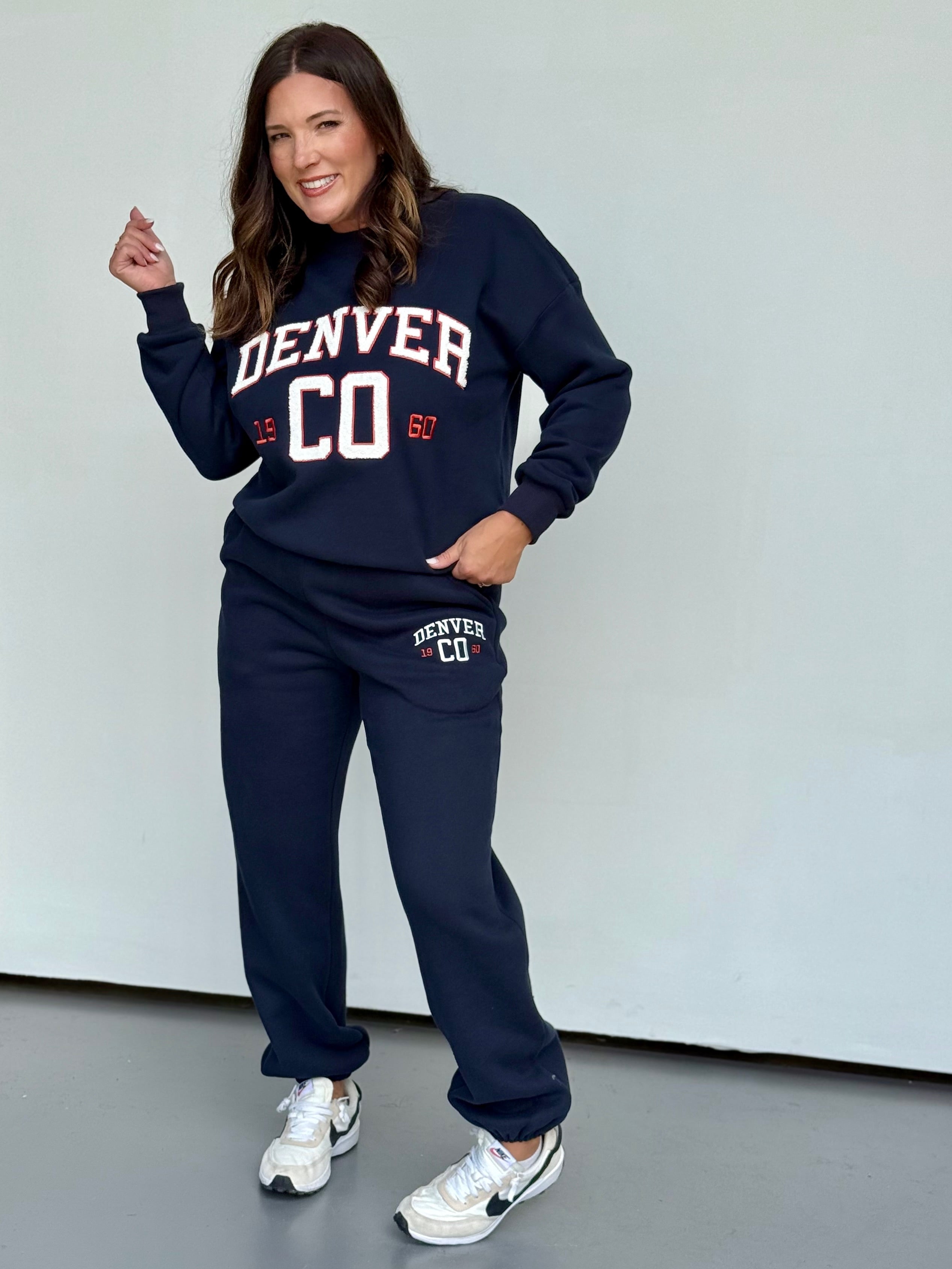 Denver Jogger Sweatpants Women's Relaxed Fit Navy Loungewear