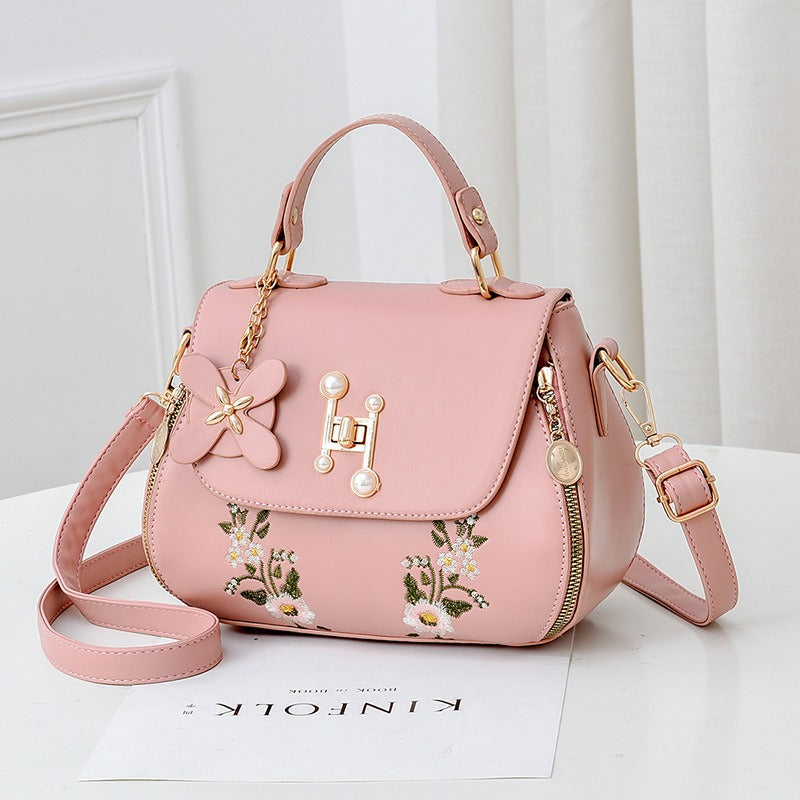 Harajuku Style Embroidered Bucket Handbag with Shoulder Strap - Image 9