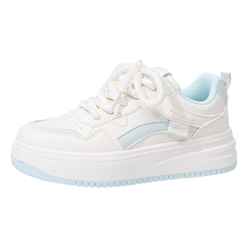 Women's Color Block Platform Sneakers Thick Soled Casual Shoes - Image 4