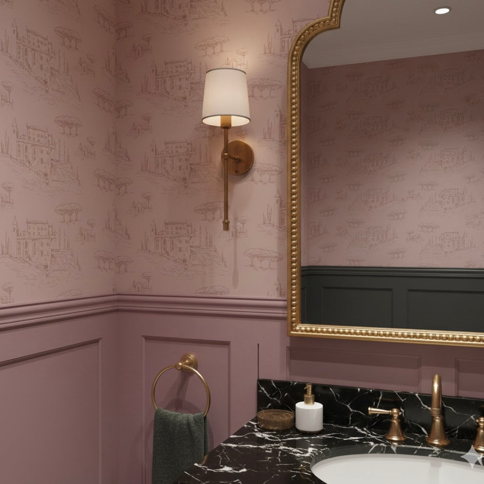 Diana Removable Wallpaper in Pink, Cream and Blue