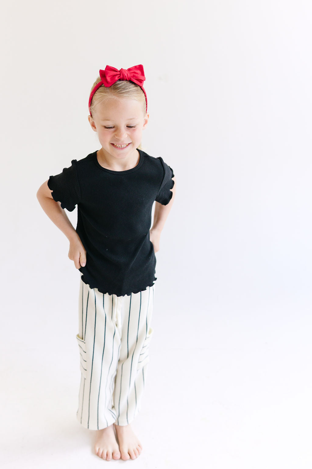 Black Solid Bow Headband
