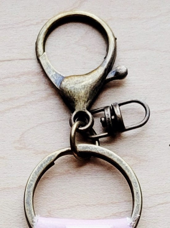 Brindle Cowhide Leather Keychain with Gold Tone Clip - Image 7