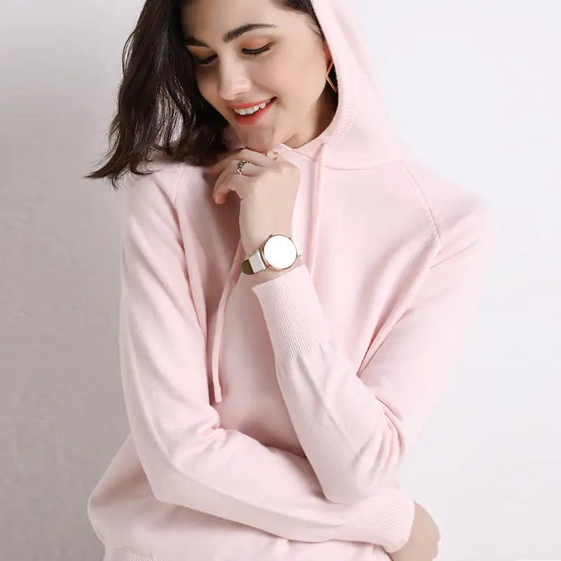 Women's Lightweight Pullover Hooded Knit Sweater - Image 28
