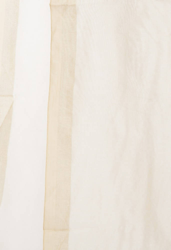 Light Golden Chanderi Silk Dupatta with Traditional Banarsi Piping
