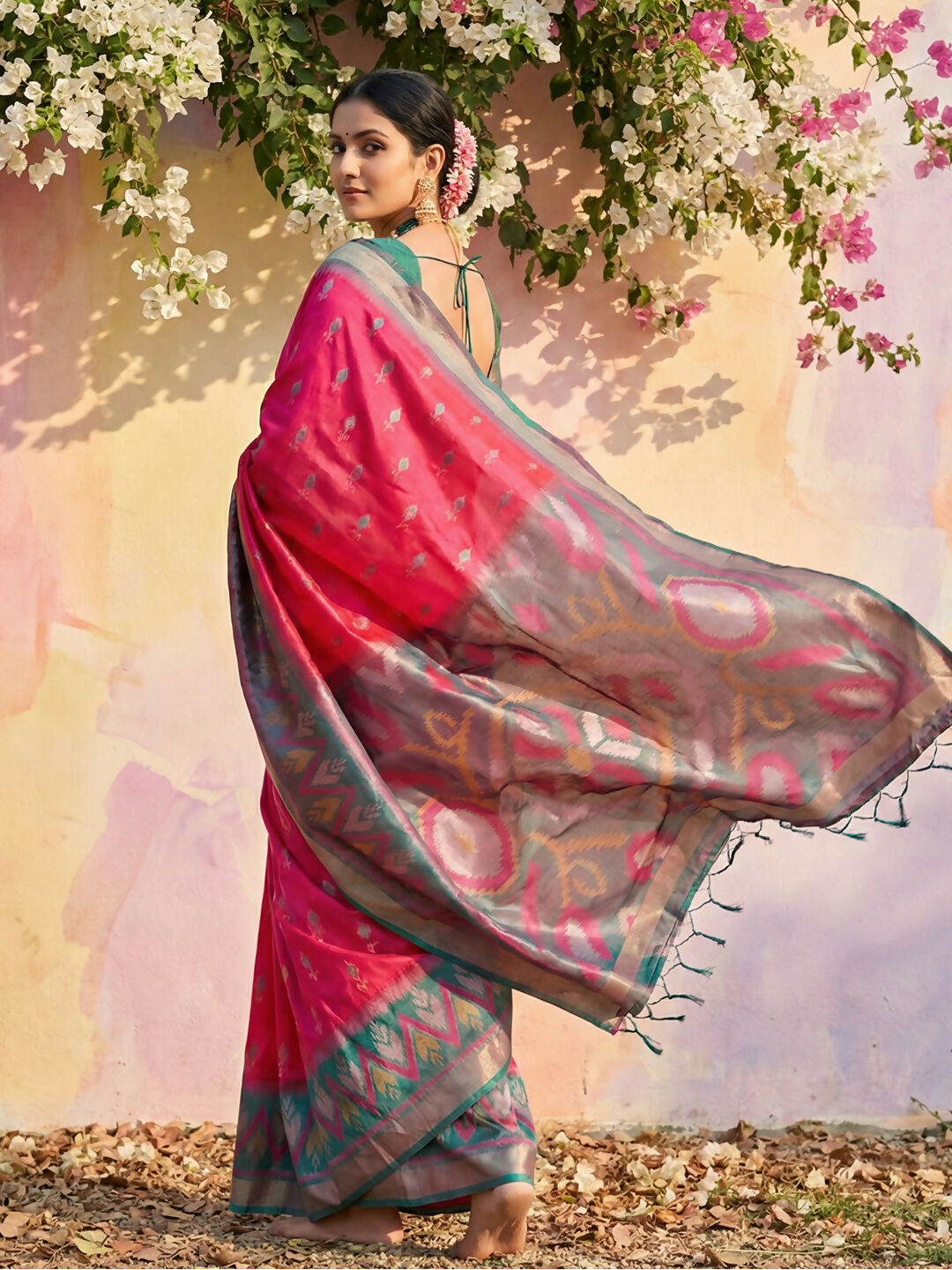 Pink Soft Silk Saree with Matching Blouse Piece