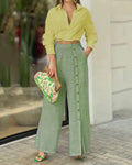 2022 Women's Casual Two-Piece Set: Shirt and Pants