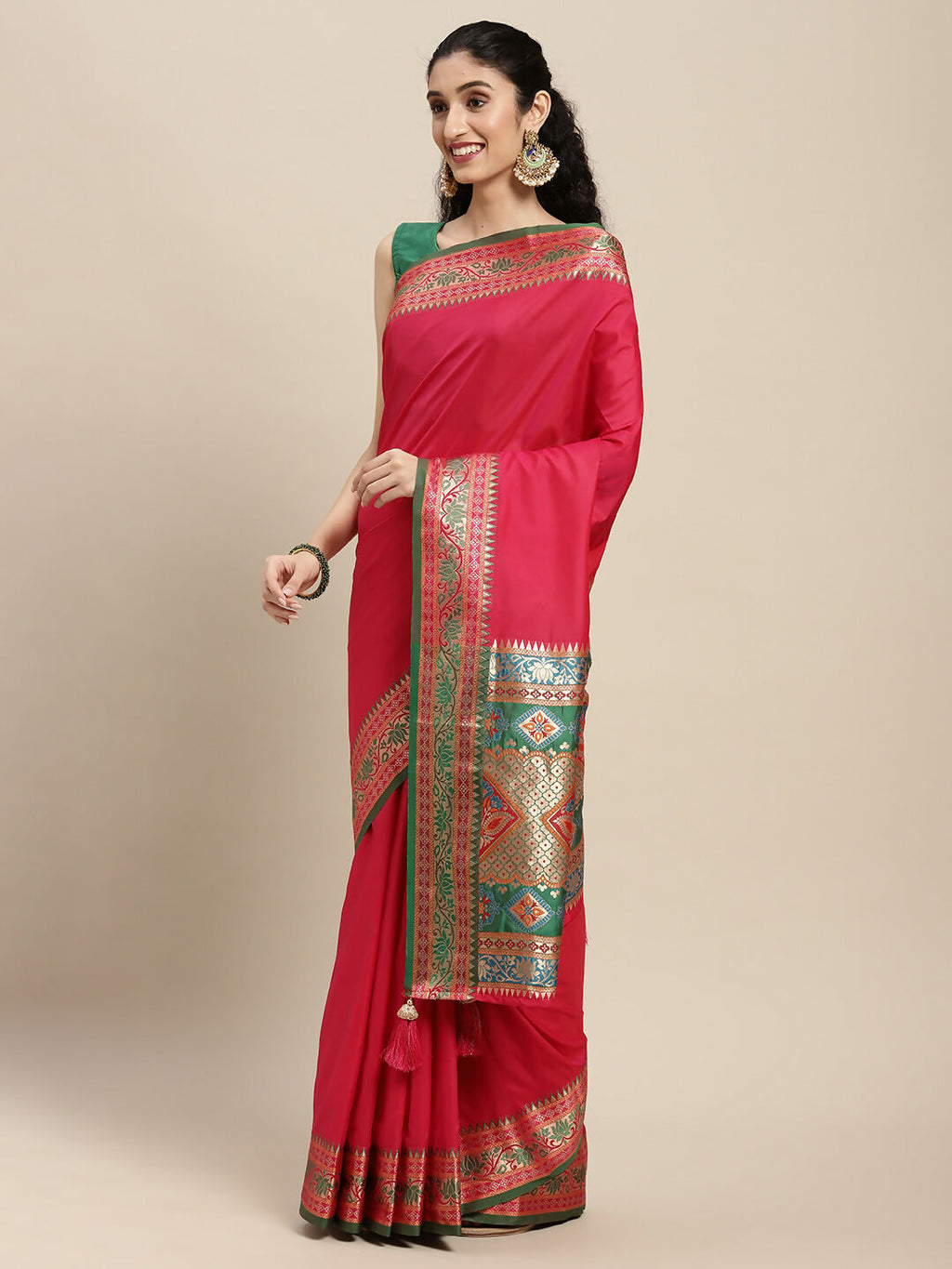 Shree Shyam Fashion Silk Blend Maroon Saree