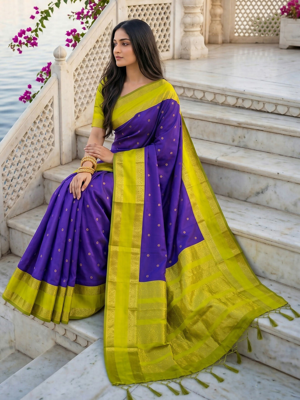 Navy Blue Silk Blend Saree for Sophisticated Events