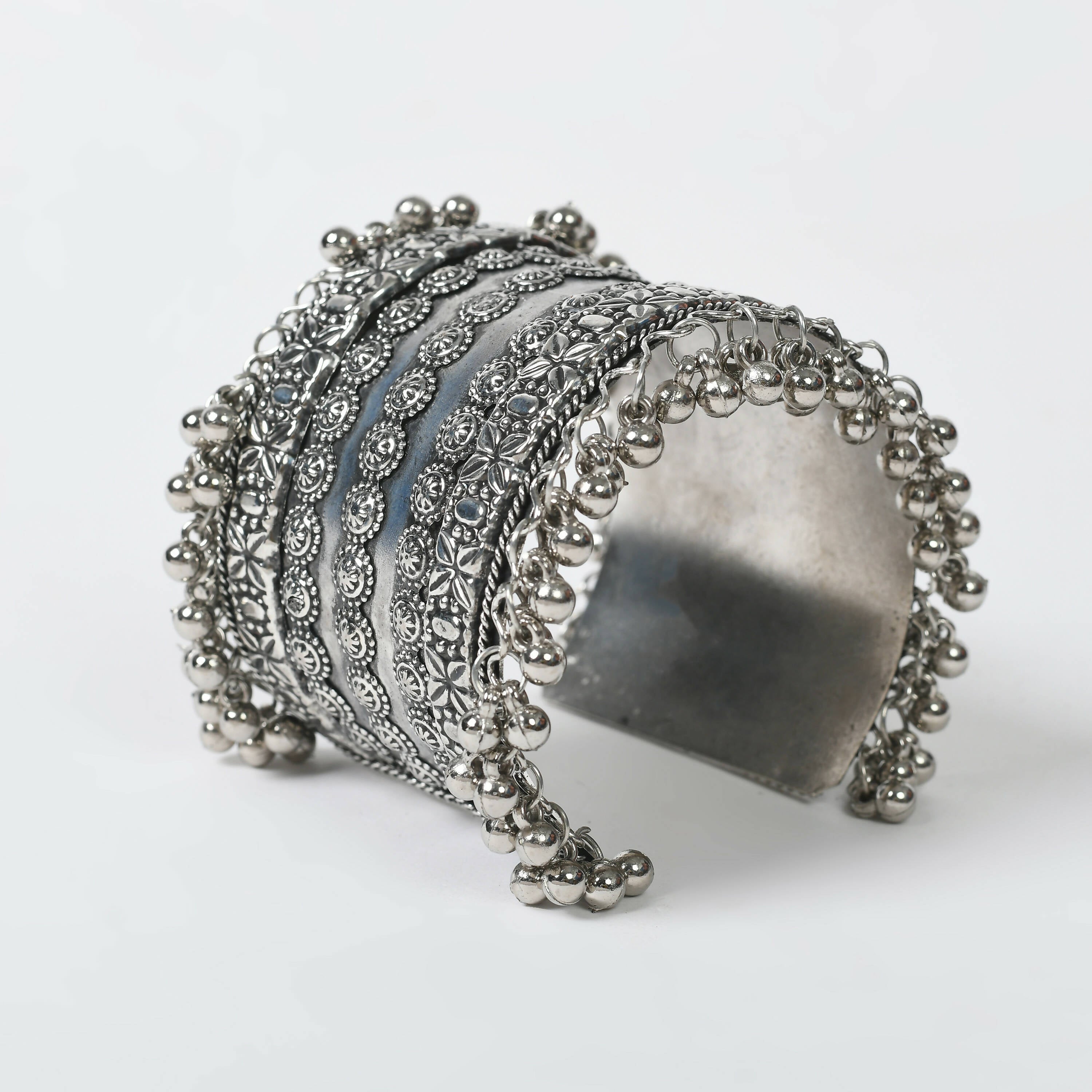 Joharkamal Oxidised Silver-Plated Ghungroo Handcrafted Bracelet
