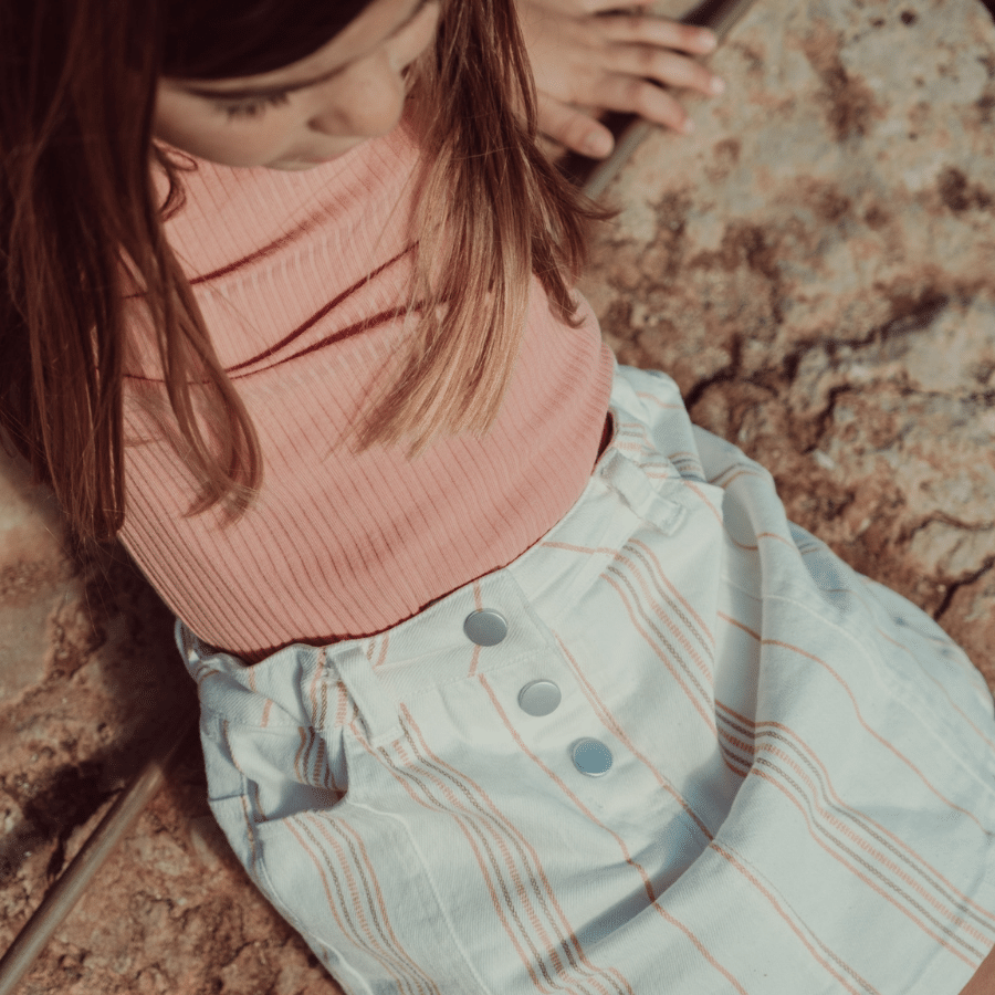 Rose Stripe Denim Skirt for Kids | Summer