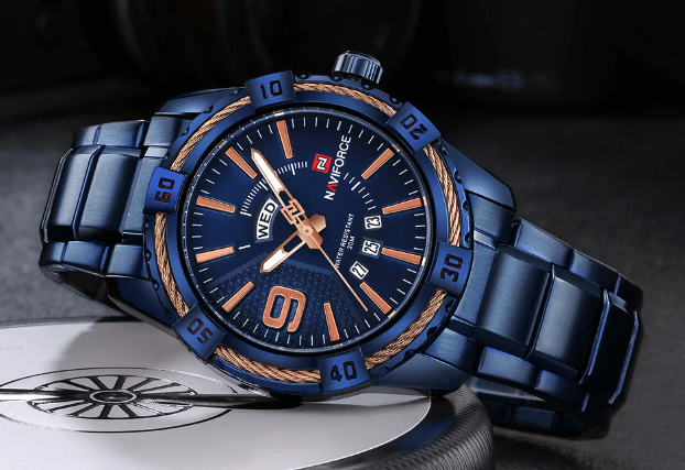 Men's Waterproof Chronograph Watch with Date Display - Modern Metal