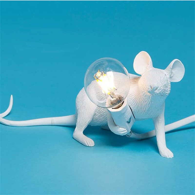 Whimsical Resin Mouse Table Lamp – Unique Decorative LED